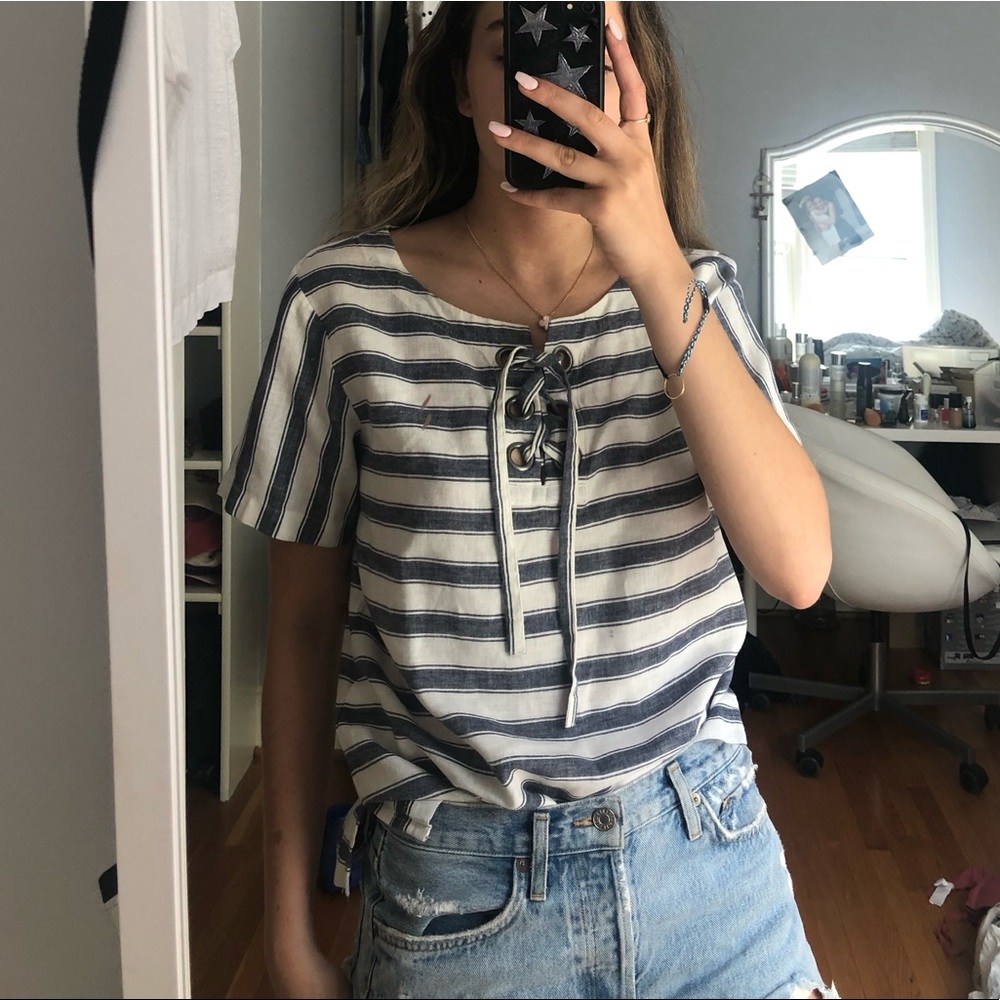 Madewell tie up shirt (WORN ONCE)